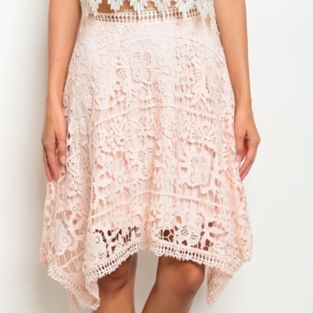 Boho Lace Pink Skirt - Picture 7 of 7